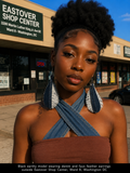 Faux Feather Denim Earrings