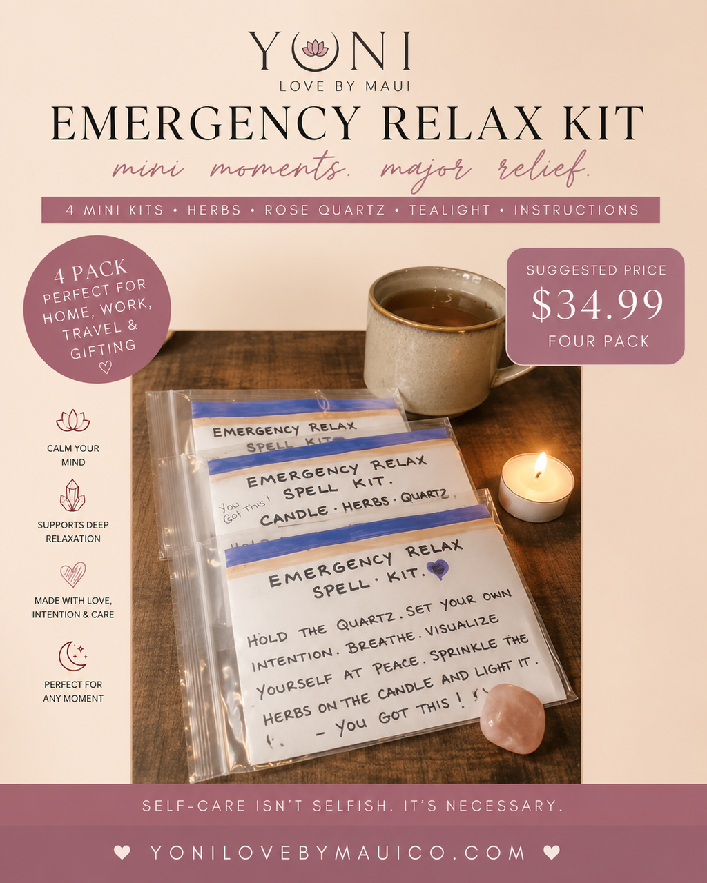Emergency Relax Spell Kit (4 pack)