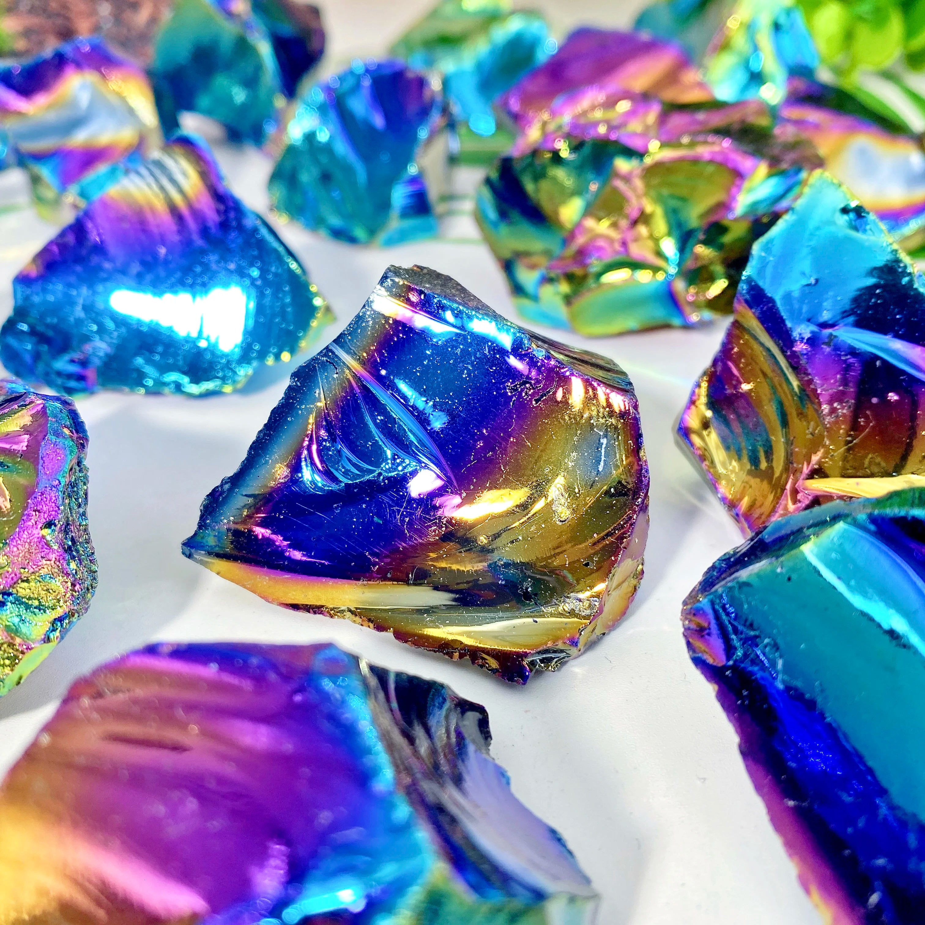 1PC High Quality Aura Obsidian Raw Stone Natural Crystal Raw