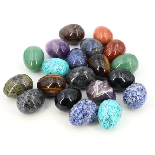 30x40mm Natural Yoni Egg Shaped Crystal Round Minerals Stone Polished