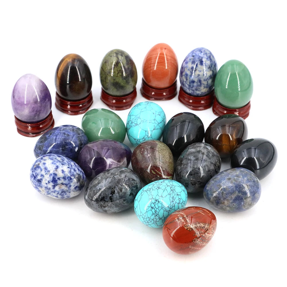 30x40mm Natural Yoni Egg Shaped Crystal Round Minerals Stone Polished