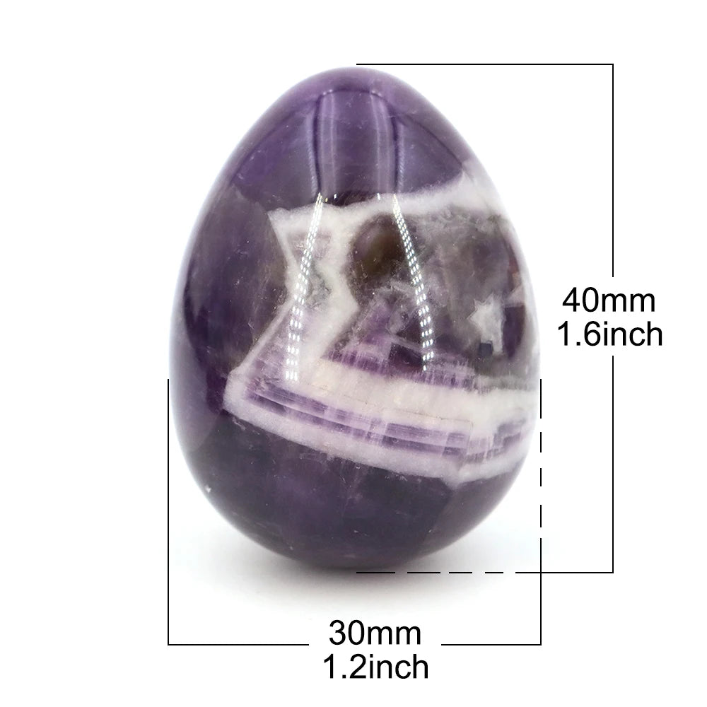 30x40mm Natural Yoni Egg Shaped Crystal Round Minerals Stone Polished