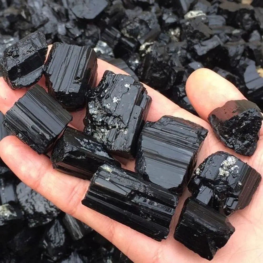 10-1000g Natural Black Tourmaline Gravel Raw Gemstone Mineral Specimen