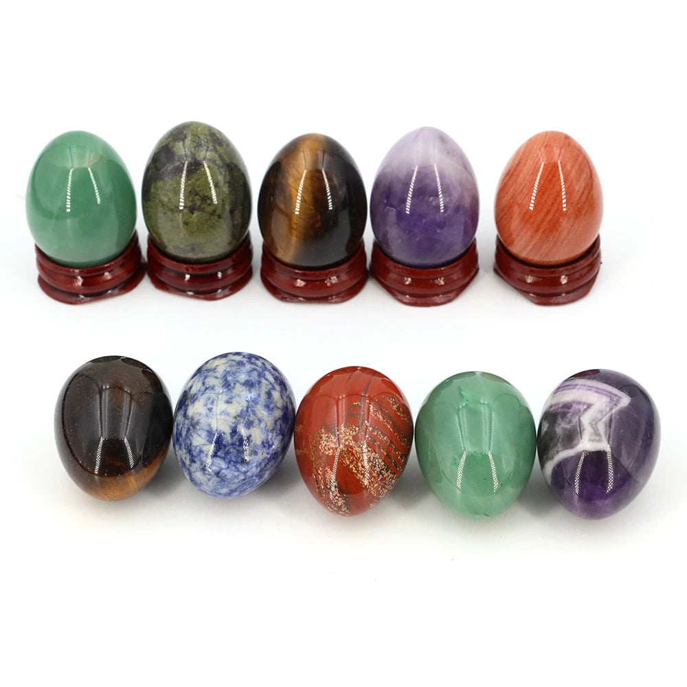 30x40mm Natural Yoni Egg Shaped Crystal Round Minerals Stone Polished