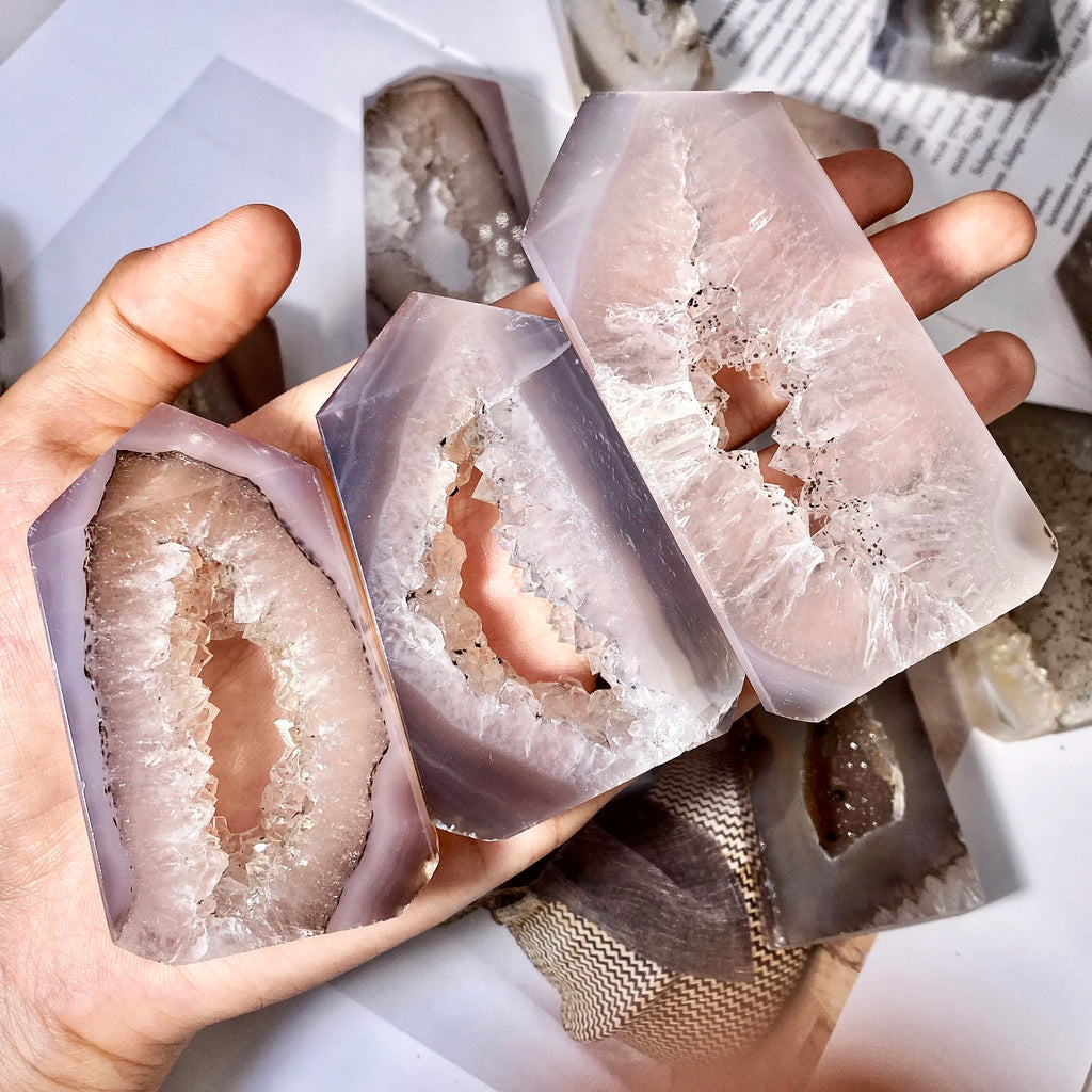 1PC Random High Quality Geode Agate Point,Natural Crystal