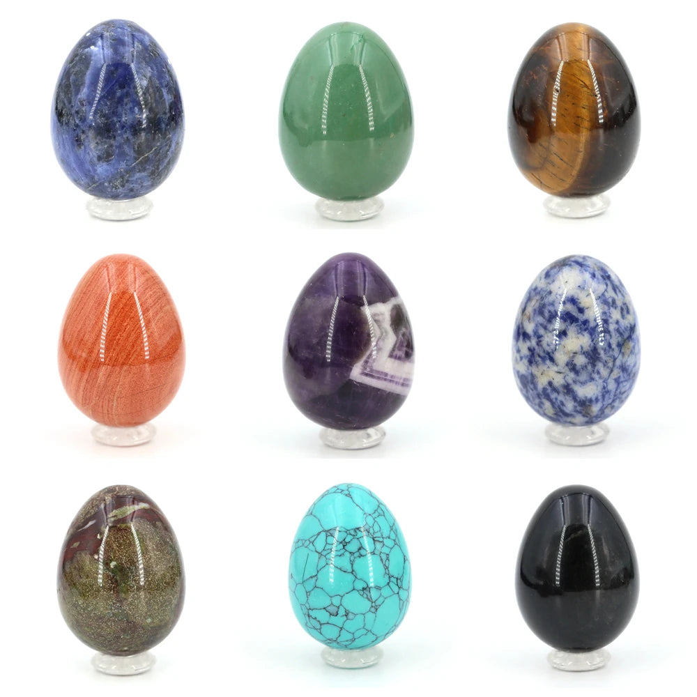 30x40mm Natural Yoni Egg Shaped Crystal Round Minerals Stone Polished