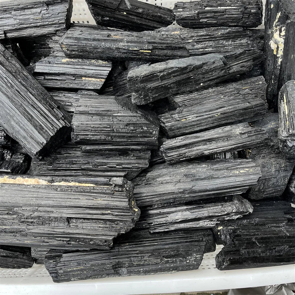 10-1000g Natural Black Tourmaline Gravel Raw Gemstone Mineral Specimen