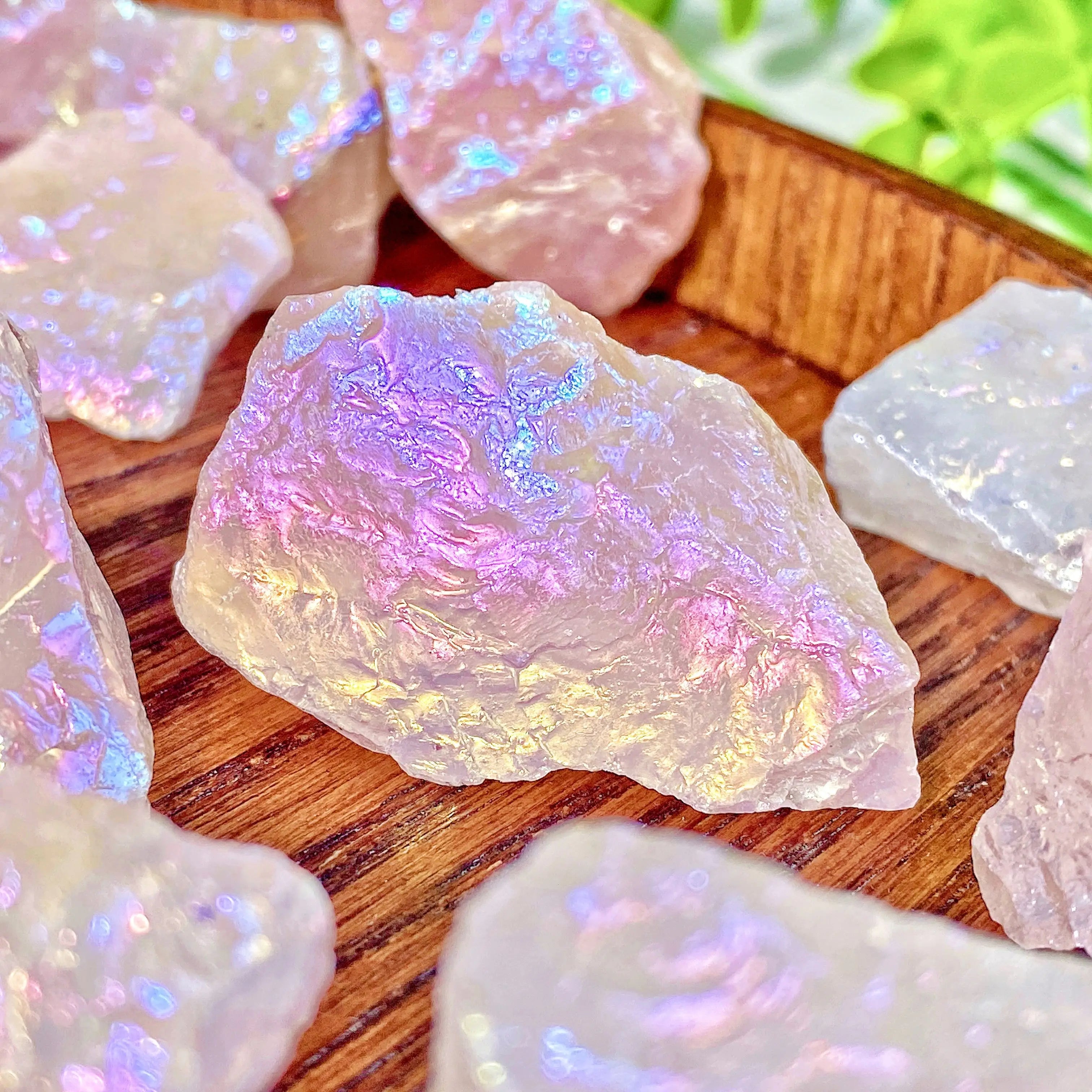 1PC High Quality Aura Rose Quartz Raw Stone Natural Crystal Raw