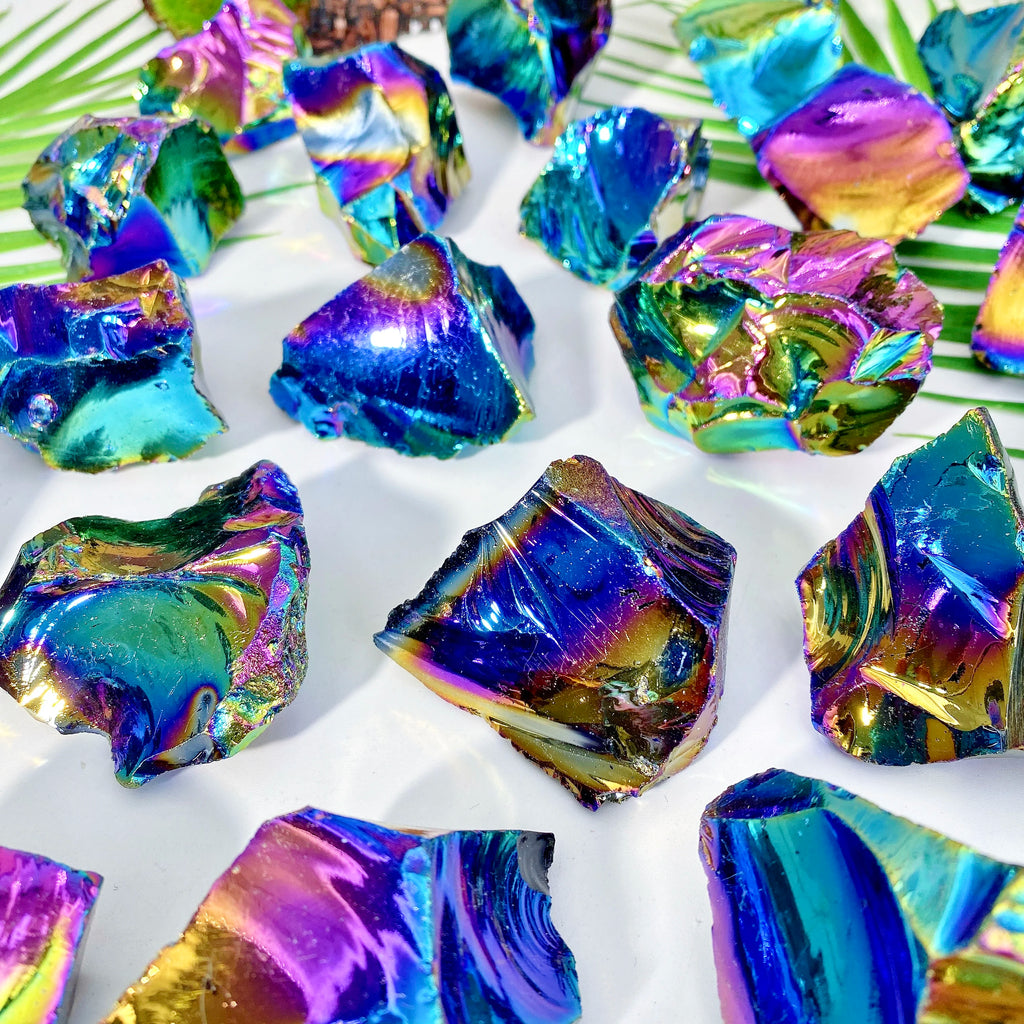 1PC High Quality Aura Obsidian Raw Stone Natural Crystal Raw