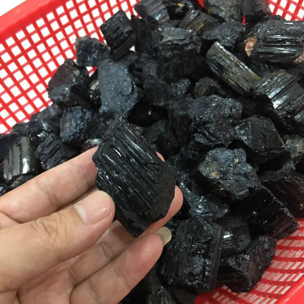 10-1000g Natural Black Tourmaline Gravel Raw Gemstone Mineral Specimen