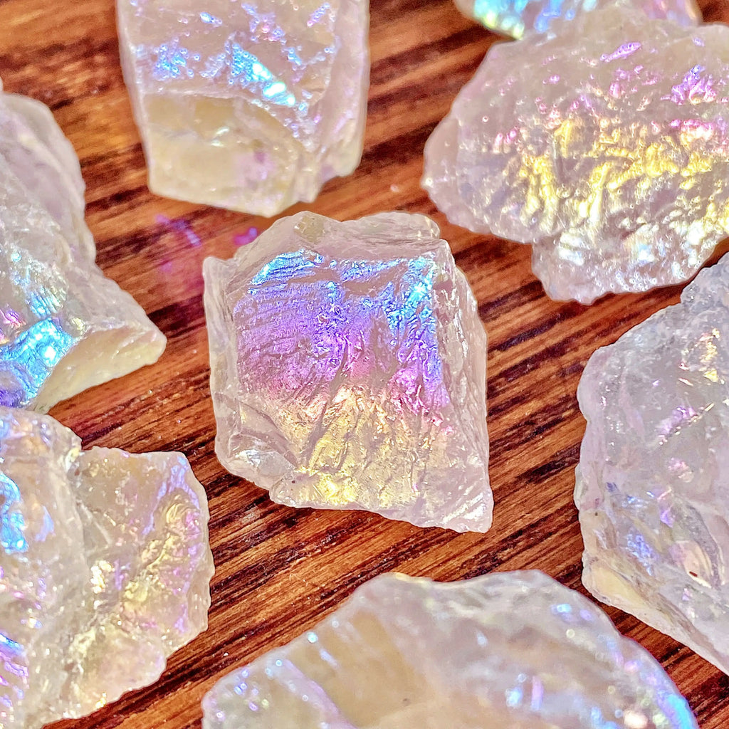 1PC High Quality Aura Rose Quartz Raw Stone Natural Crystal Raw