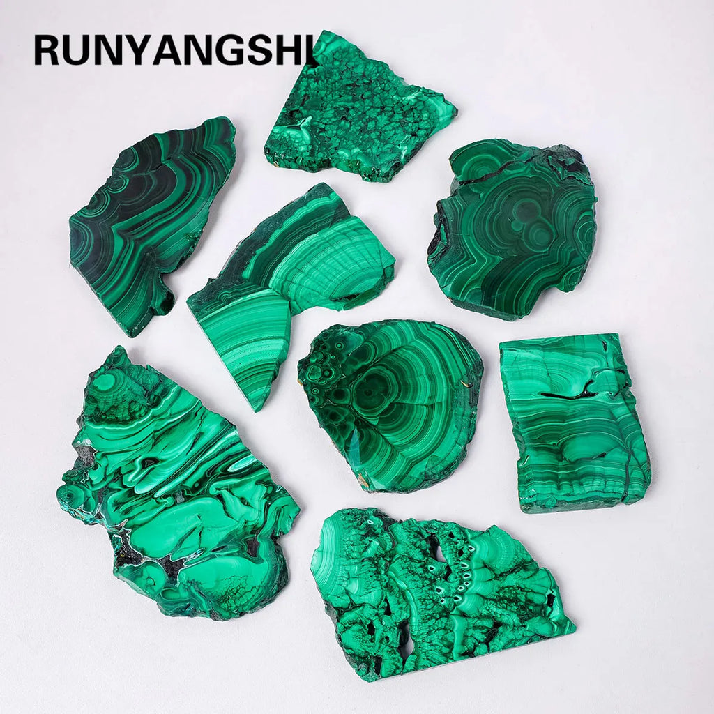 1pc Natural Crystal Green Eyes Malachite Raw Stone Healing Stone