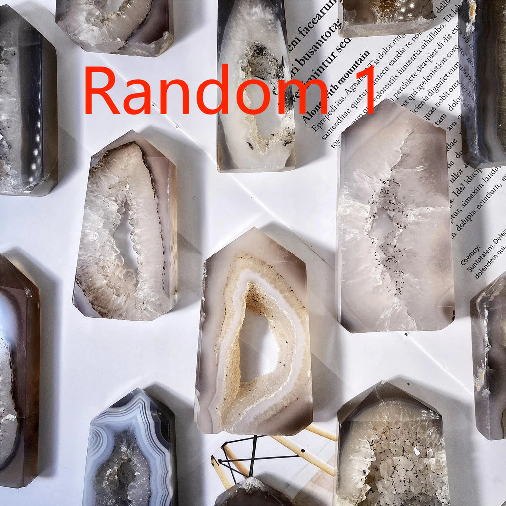 1PC Random High Quality Geode Agate Point,Natural Crystal