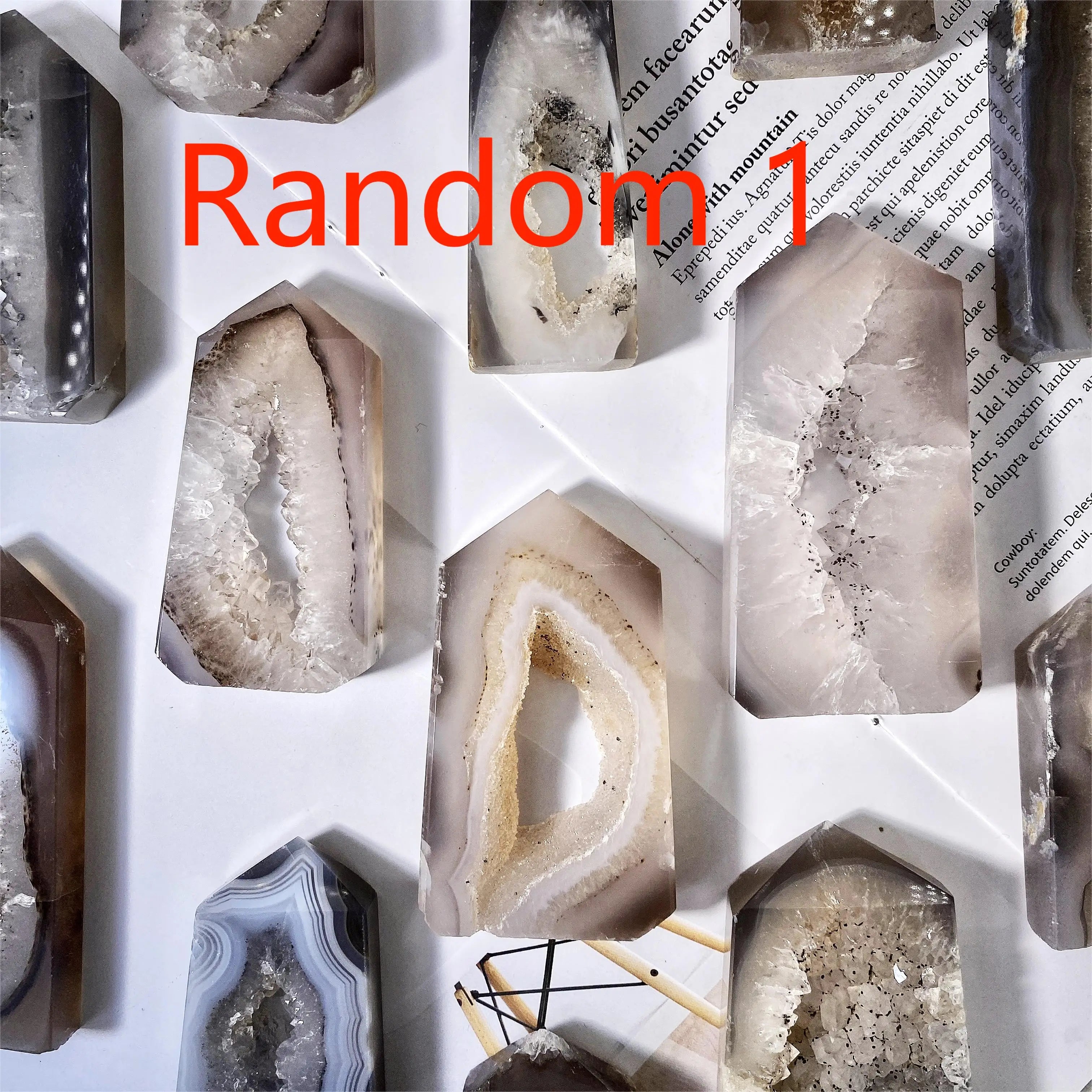 1PC Random High Quality Geode Agate Point,Natural Crystal