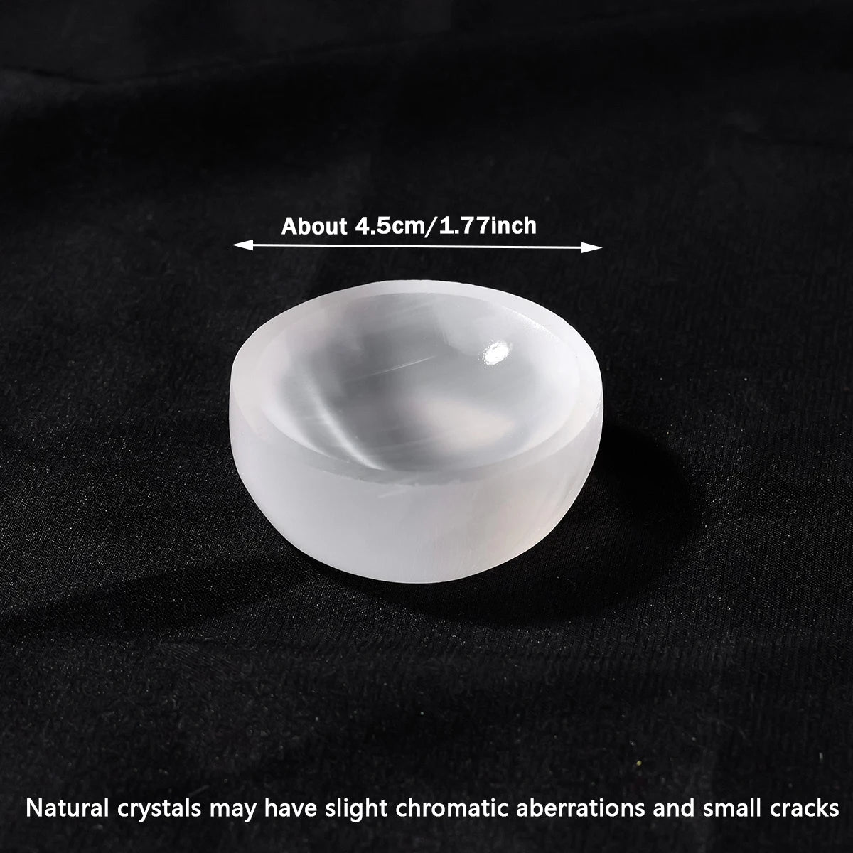 1pc Natural Stone Sculpture White Selenite Bowl Shape Crafts