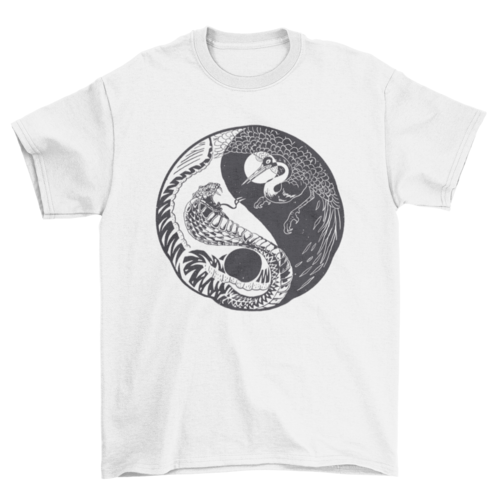 Yin yang hand-drawn animals t-shirt