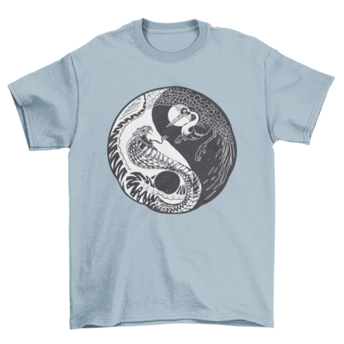 Yin yang hand-drawn animals t-shirt