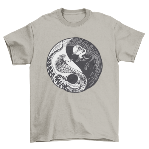 Yin yang hand-drawn animals t-shirt
