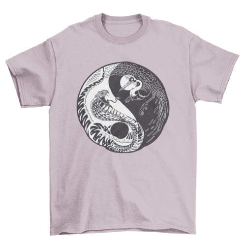 Yin yang hand-drawn animals t-shirt