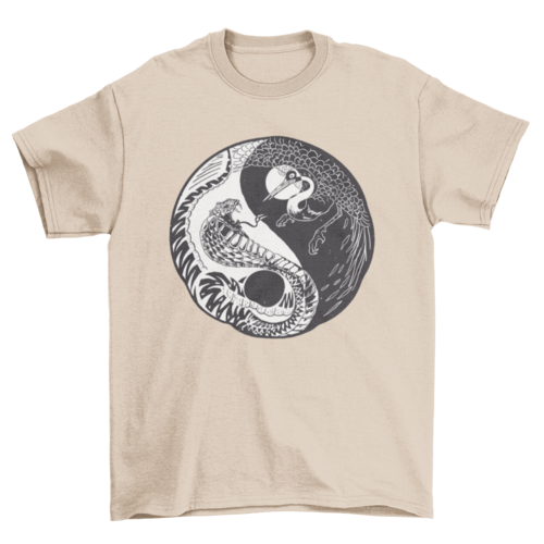 Yin yang hand-drawn animals t-shirt