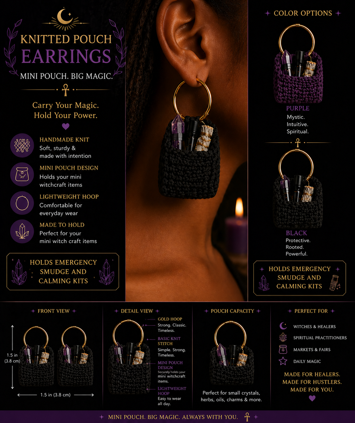 Knitted Mojo Bag Earrings